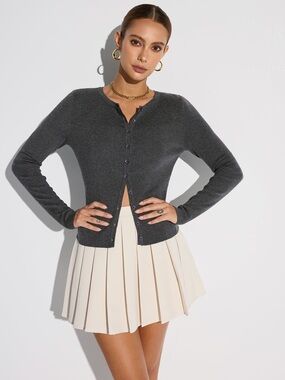 Commense Mid-Waist Pleated Mini Skirt